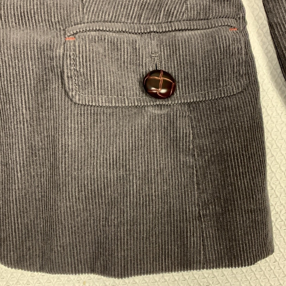 Boden Corduroy Blazer Womens 6 Gray Elbow Patch Lined Academia Preppy - Picture 5 of 16